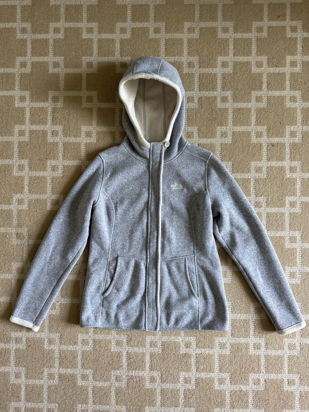 The North Face Sherpa Lined Hooded Fleece Jacket Outdoor Heather Gray Medium - Picture 17 of 17